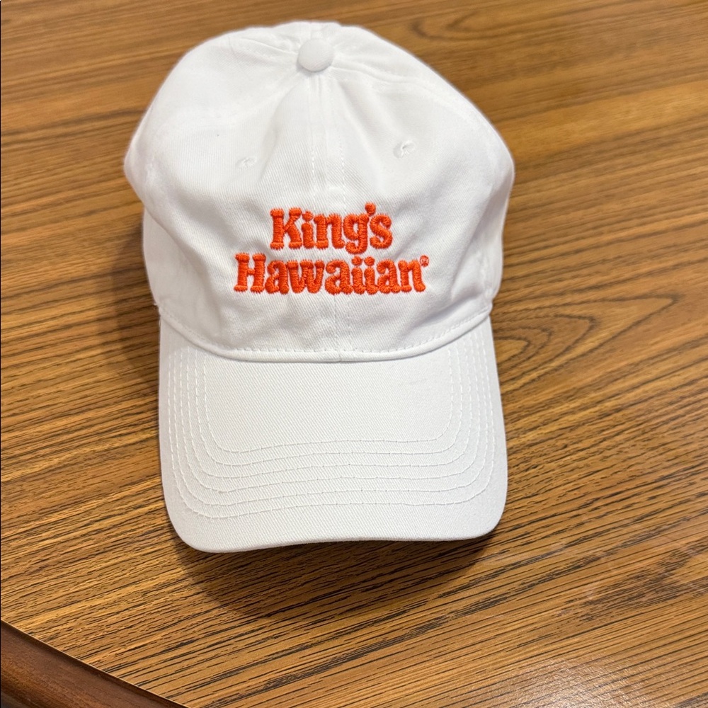 King's Hawaiian White Cap with Orange Embroidery